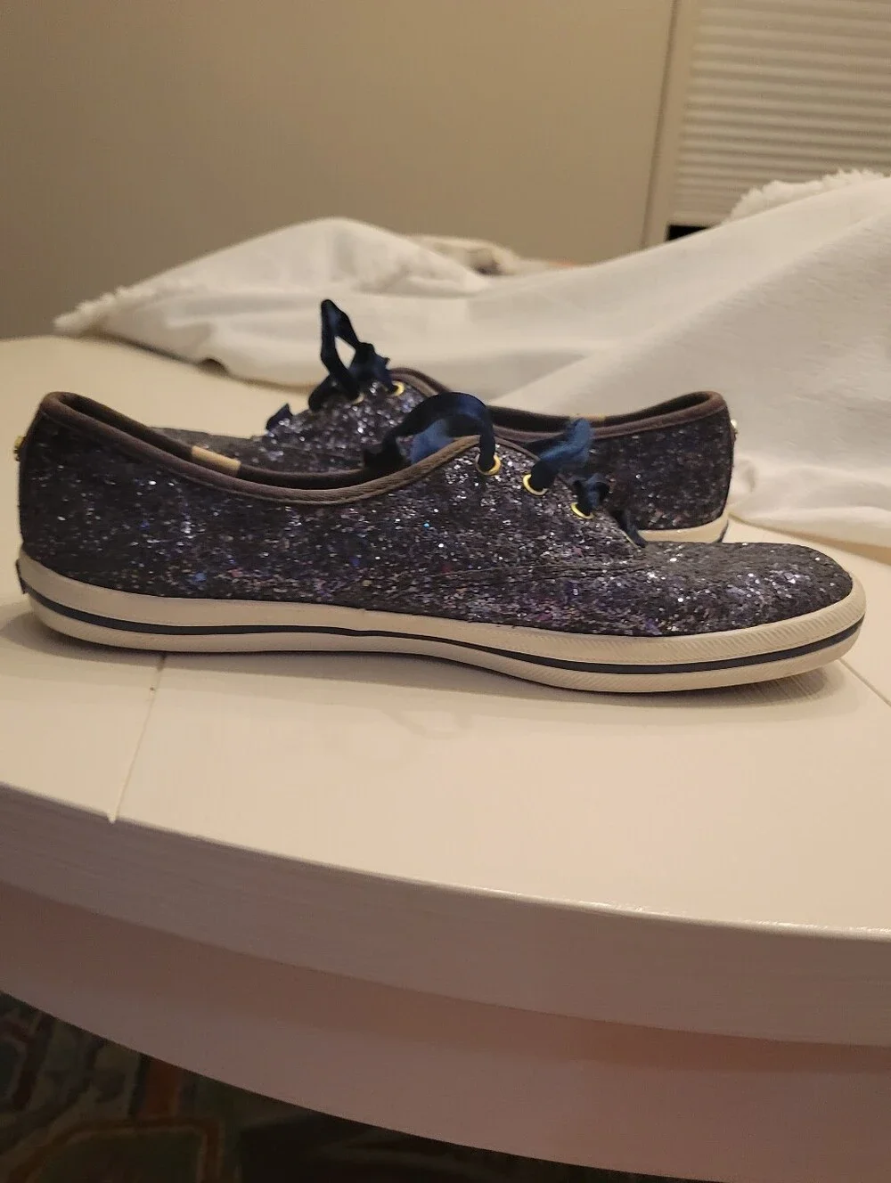 KEDS x KATE SPADE Navy Glitter Sneaker Women's Size 9.5